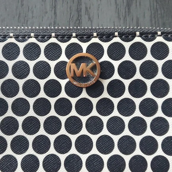 Michael Kors Black and White Polka Dot Wallet - Picture 6 of 14